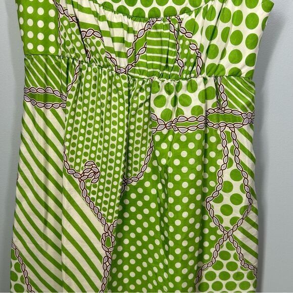 Tibi New‎ York Anthropologie Silk Blend Green Brown Rope Sundress Size 2 Y2K - Picture 4 of 9